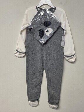 Robeez Racoon One Piece Organic Cotton Black Gray 24 Months